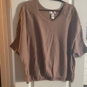 Valerie Bertinelli Taupe Sweater Blouse